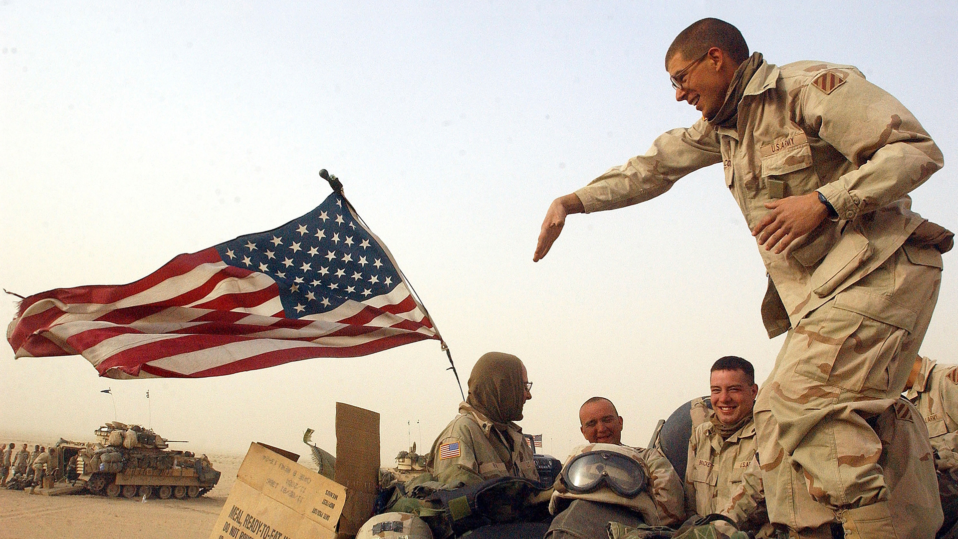 <p>Defying international opinion, the US and its military allies invade Iraq on the pretext that Saddam Hussein’s regime is developing “weapons of mass destruction”. The region plunges into ongoing chaos.</p>